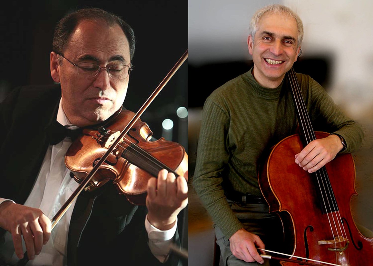 Violinist Mikhail Kopelman, left, and cellist Yosif Feigelson will perform duets on Saturday, August 20 at Grey Towers National Historic Site.